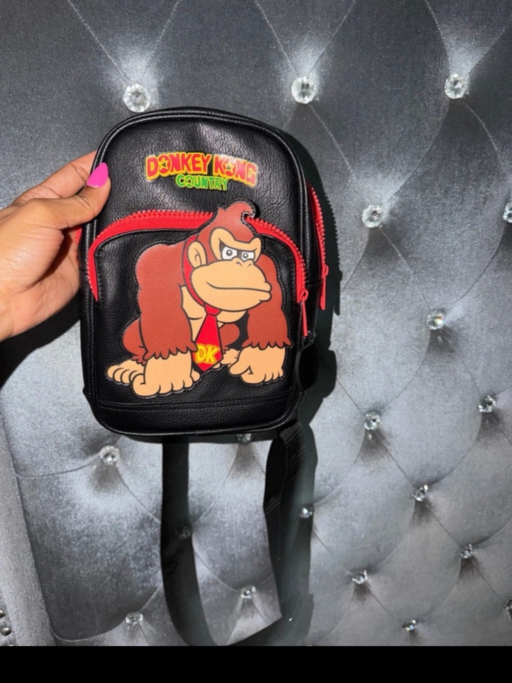 Donkey Kong Black & Red Mini Belt Bag - Casual Gaming Style